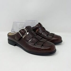 Ariat Woven Closed Toe Mule Slide Clogs Womens 9 Brown Leather Old Money Western